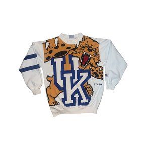 Vintage University of Kentucky Wildcat AOP SWEATER/Mockturtleneck SZ L